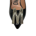 Load image into Gallery viewer, Moschino Black / Silver M Plaque Patent Leather Pumps
