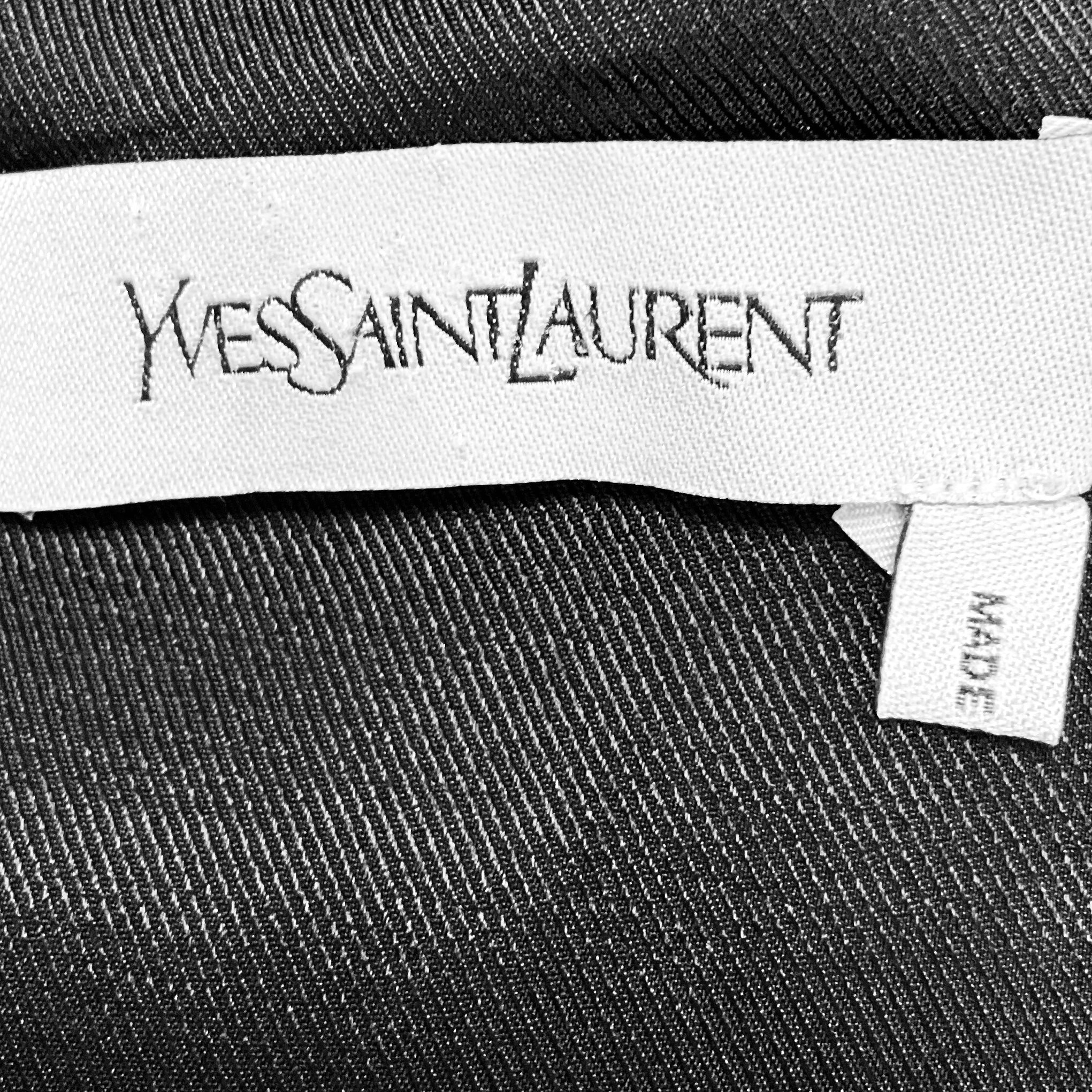 Yves Saint Laurent Charcoal Grey Wool Midi Dress