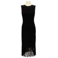 Load image into Gallery viewer, Maiyet Black Wool Tweed Sleeveless Midi Dress with Fringe
