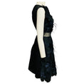 Load image into Gallery viewer, Erdem Navy Blue / Black Feather Embellished Floral Jacquard Mini Cocktail Dress
