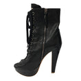 Load image into Gallery viewer, Miu Miu Black Peep Toe Lace-Up Platform Leather Boots
