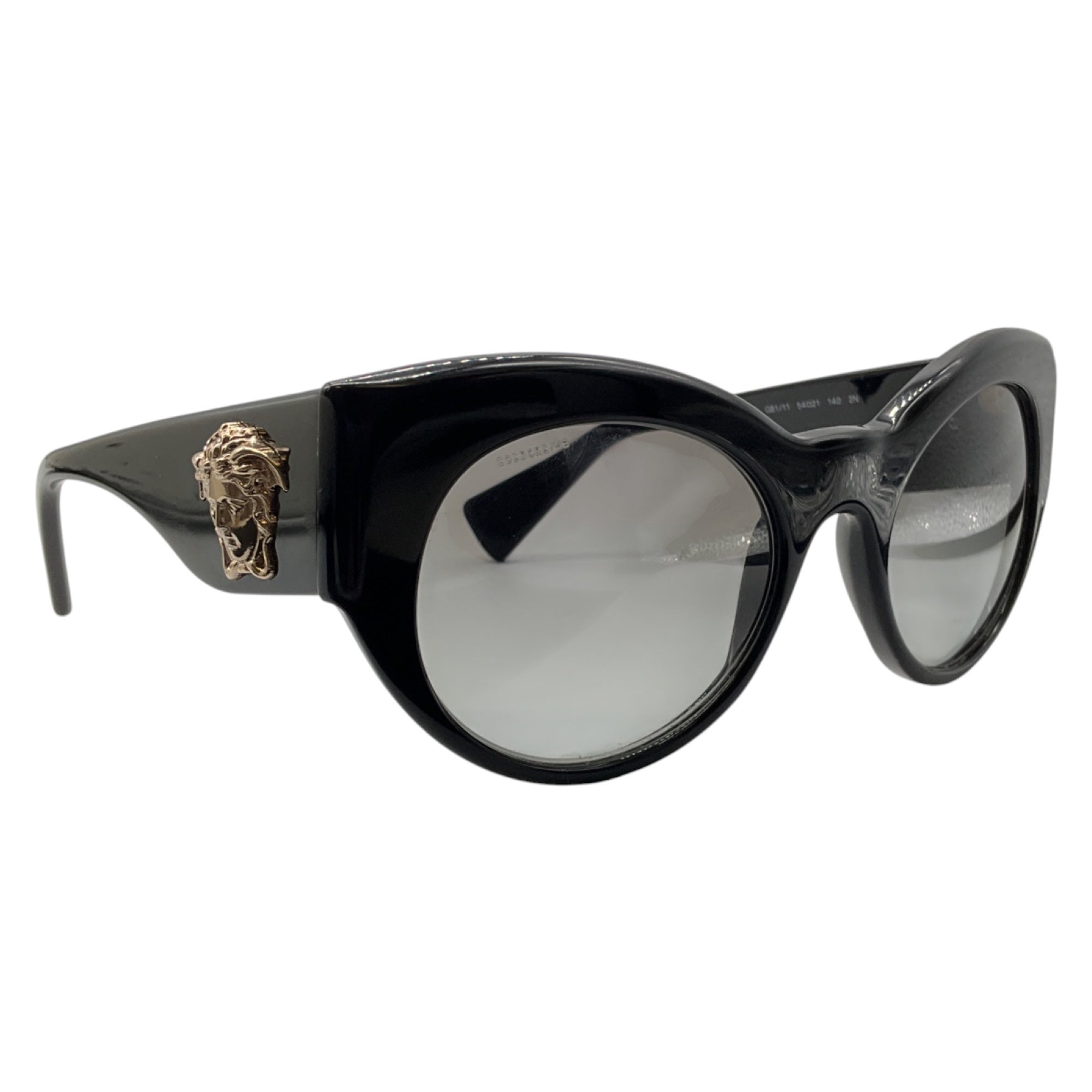 Versace Black / Silver Medusa Cat Eye Sunglasses 4297