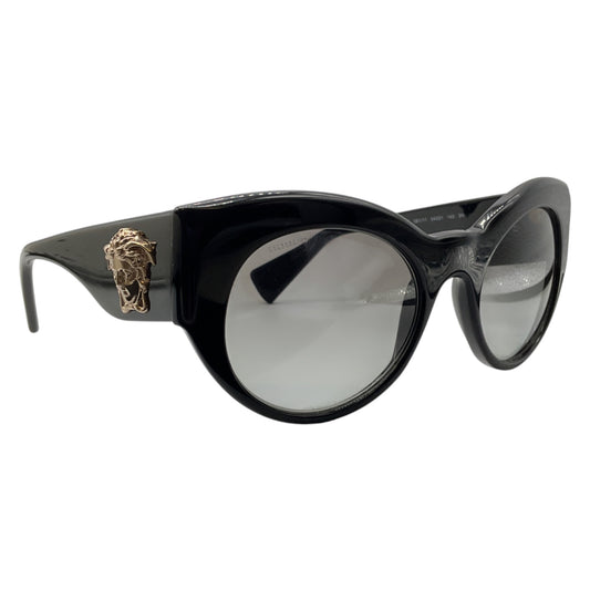 Versace Black / Silver Medusa Cat Eye Sunglasses 4297
