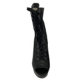 Load image into Gallery viewer, Miu Miu Black Peep Toe Lace-Up Platform Leather Boots
