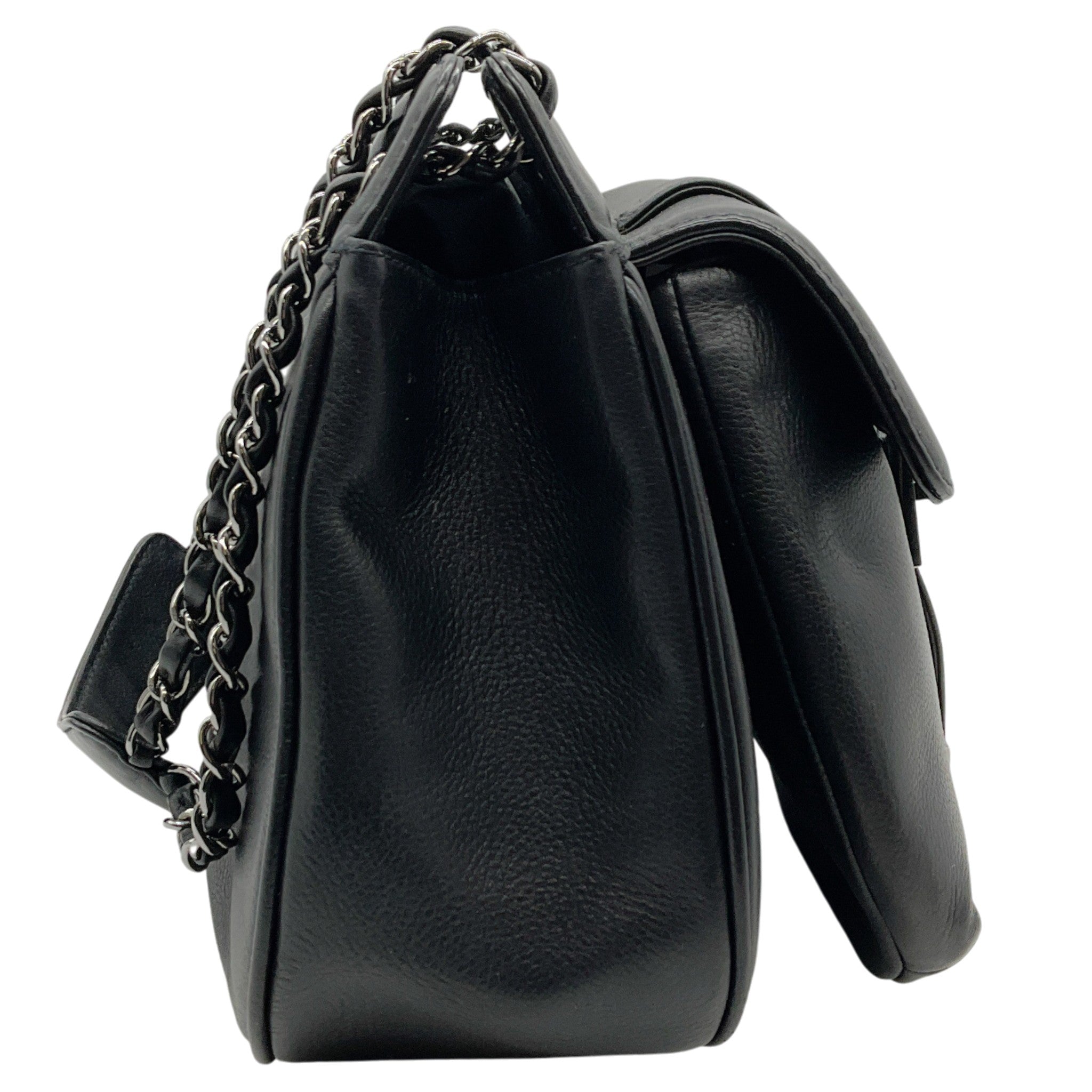 Chanel 2003 Black Leather Mademoiselle Lock Shoulder Bag