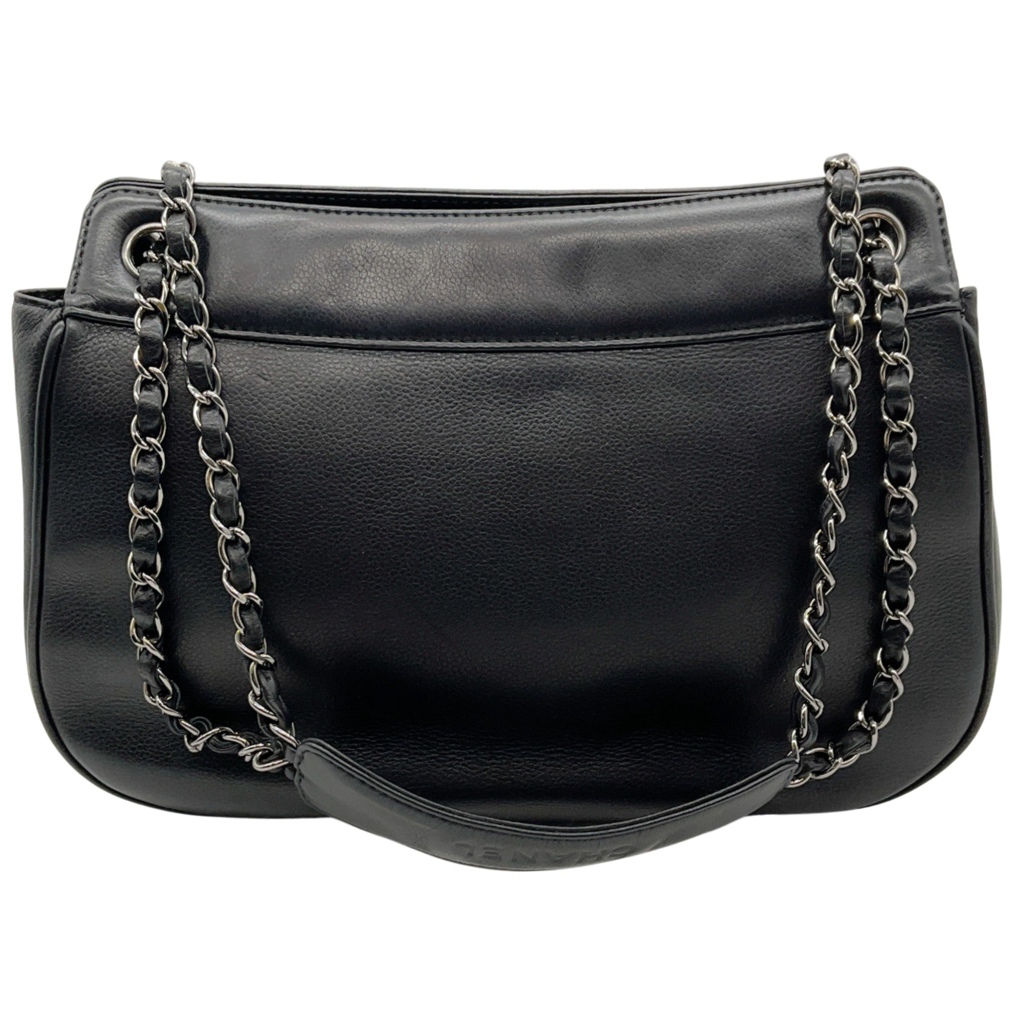 Chanel 2003 Black Leather Mademoiselle Lock Shoulder Bag