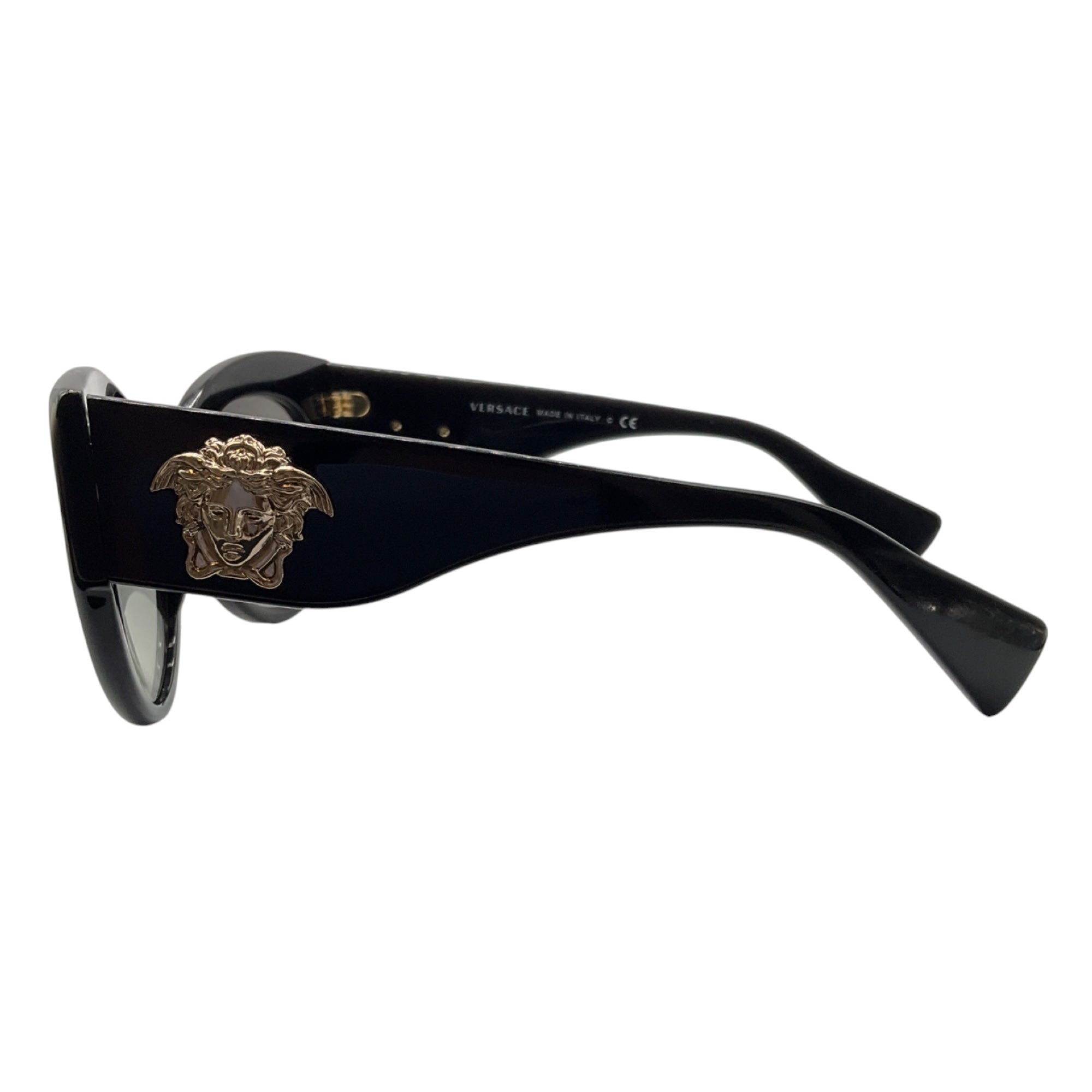 Versace Black / Silver Medusa Logo Cat Eye Sunglasses 4297