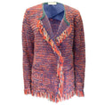 Load image into Gallery viewer, Etro Red / Blue Multi Fringed Tweed Jacket
