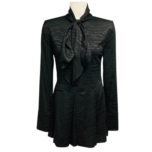 Stella McCartney Black Tie-Neck Long Sleeved Silk Mini Dress