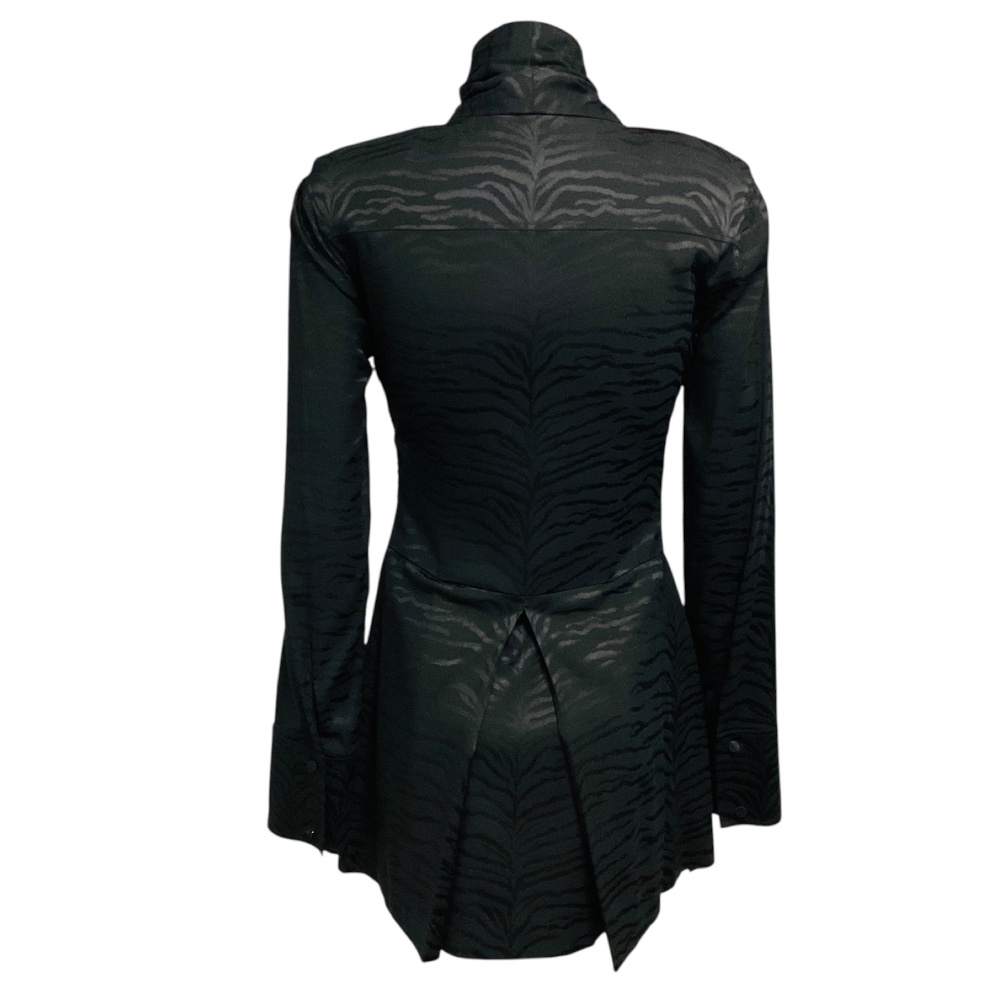 Stella McCartney Black Tie-Neck Long Sleeved Silk Mini Dress
