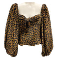 Load image into Gallery viewer, The Attico Brown Leopard Print Velvet Top
