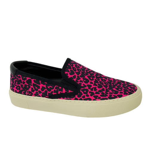 Saint Laurent Pink / Black Printed Canvas Slip-On Sneakers