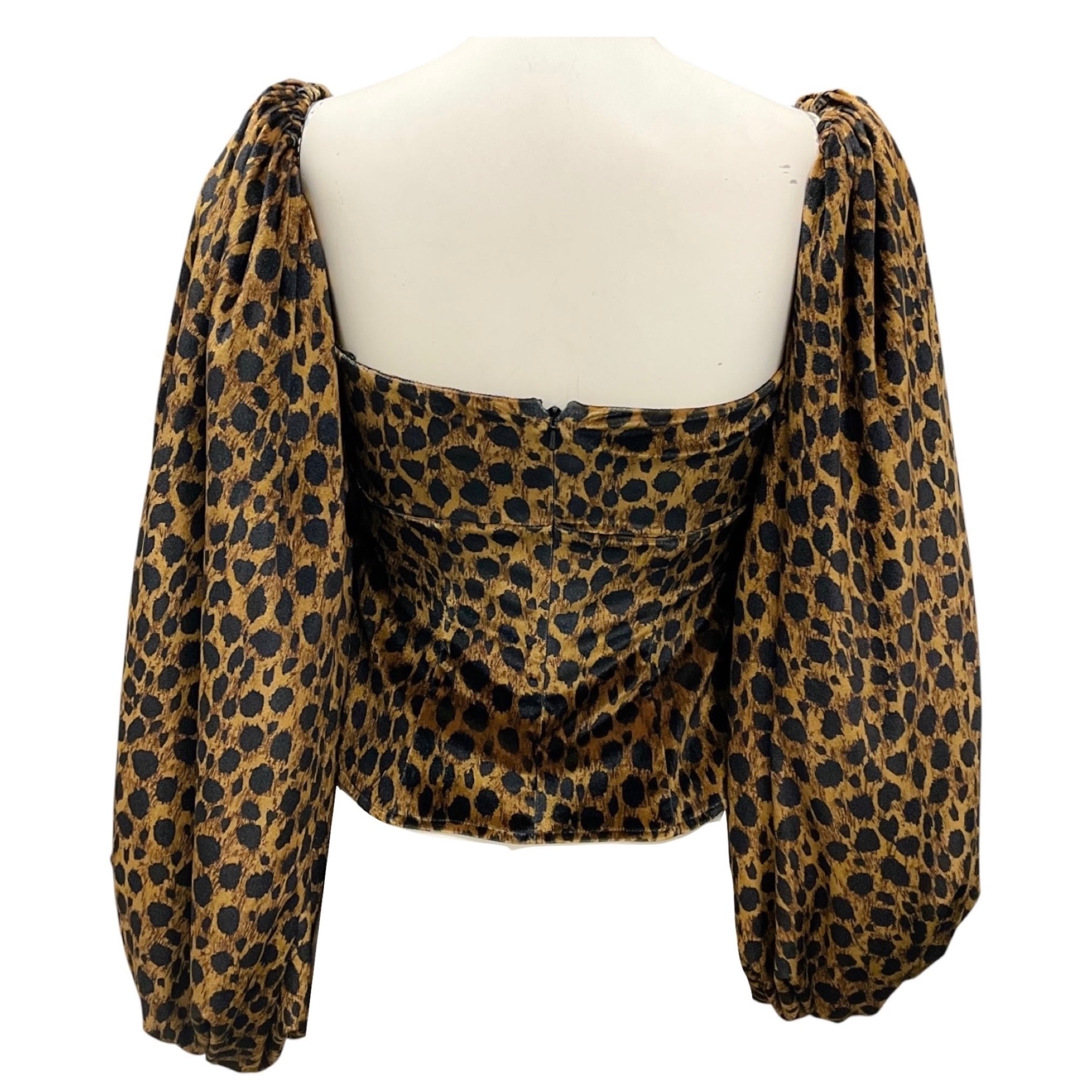 The Attico Brown Leopard Print Velvet Top