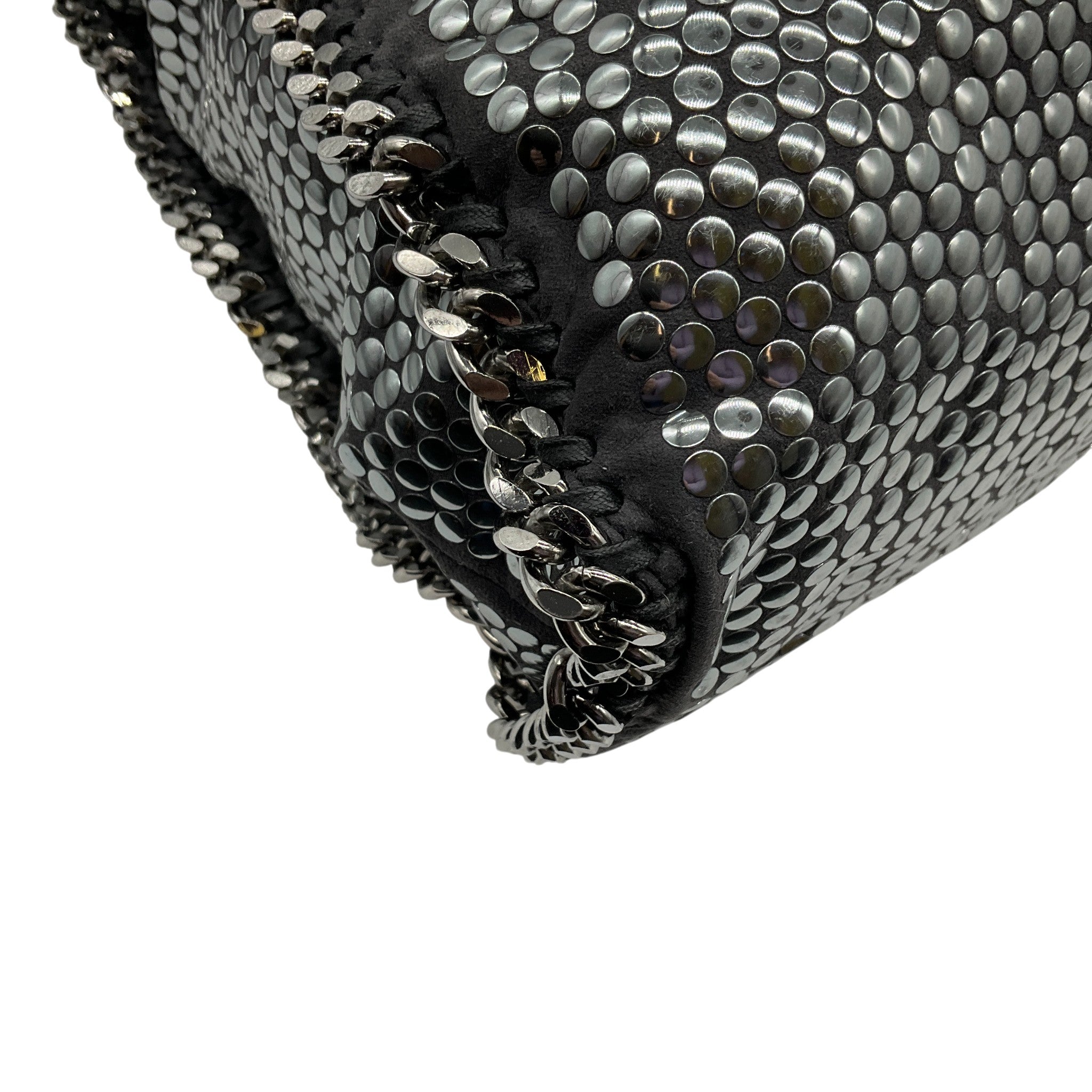 Stella McCartney Silver Studded Grey Faux Suede Large Falabella Bag
