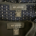 Load image into Gallery viewer, St. John Navy Sequined Metallic Knit Jacket and Dress Suit Set
