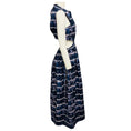 Load image into Gallery viewer, Altuzarra Navy Blue / Purple Ashima Tie Dye Print Cut Out Midi Dress

