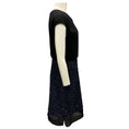 Load image into Gallery viewer, St. John Navy Sequined Metallic Knit Jacket and Dress Suit Set
