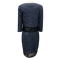Load image into Gallery viewer, St. John Navy Sequined Metallic Knit Jacket and Dress Suit Set
