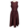 Load image into Gallery viewer, Self-Portrait Burgundy Taffeta Midi Dress with Belt
