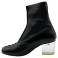 Load image into Gallery viewer, Ritch Erani Black Leather Booties with Lucite Heel
