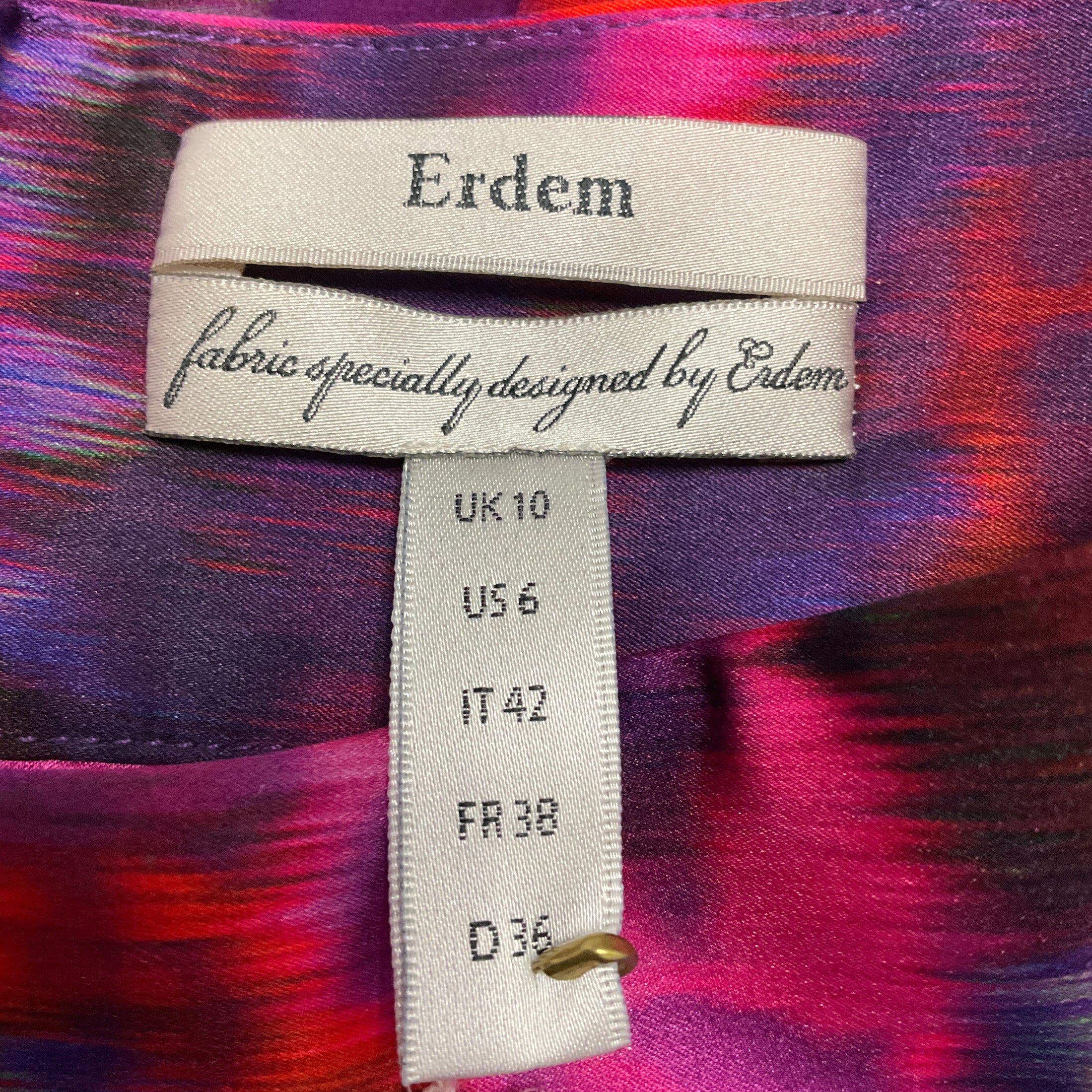 Erdem Pink / Purple Leopard Mirage Voile Susie Full Skirt
