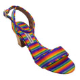 Load image into Gallery viewer, Tabitha Simmons Rainbow Multi Ankle Strap Cork Heel Sandals
