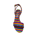 Load image into Gallery viewer, Tabitha Simmons Rainbow Multi Ankle Strap Cork Heel Sandals
