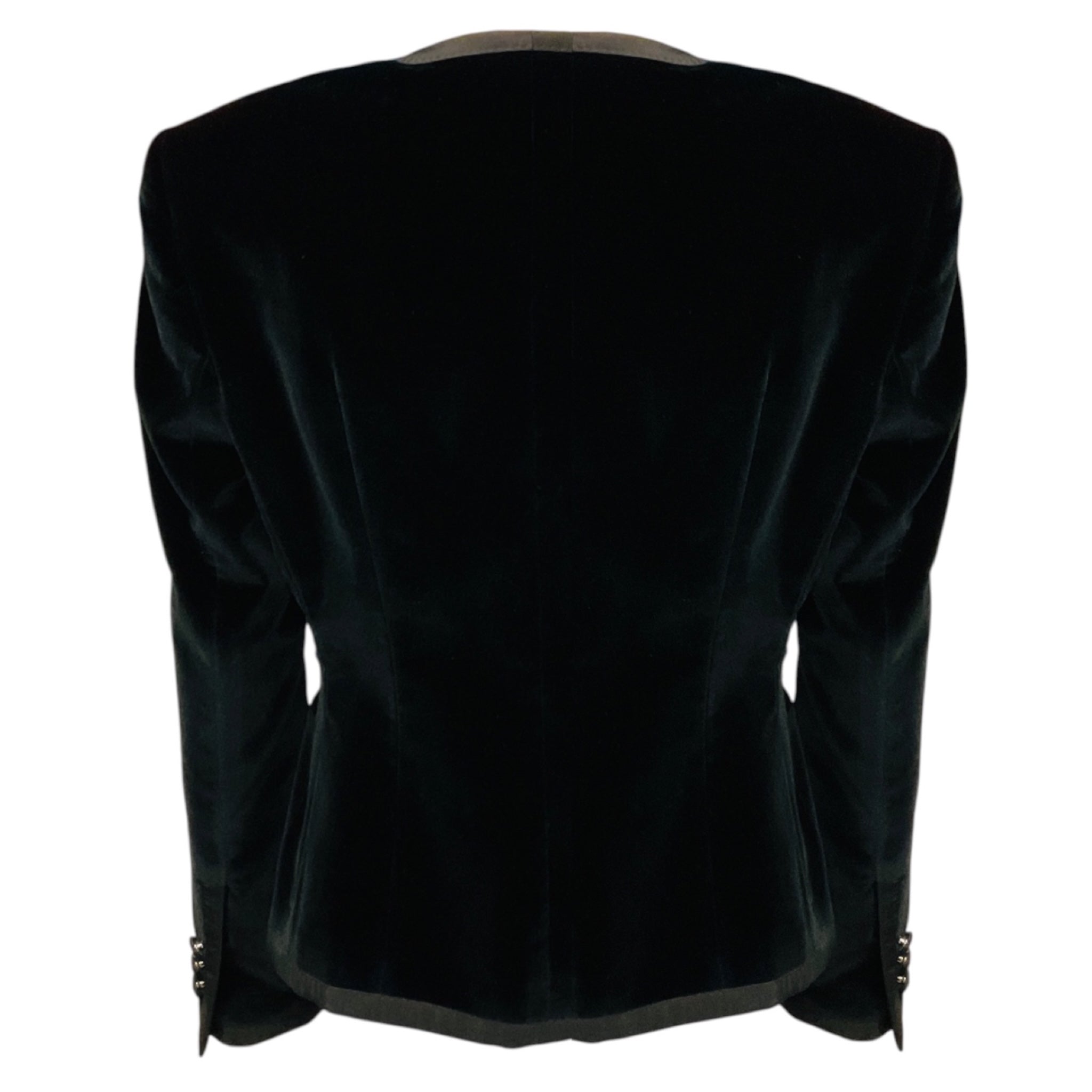 Dolce & Gabbana Black Velvet Blazer with DG Logo Buttons