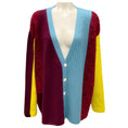 Load image into Gallery viewer, The Elder Statesman Burgundy / Lemon Multi Mohawk Patch Mix Whip Cardigan
