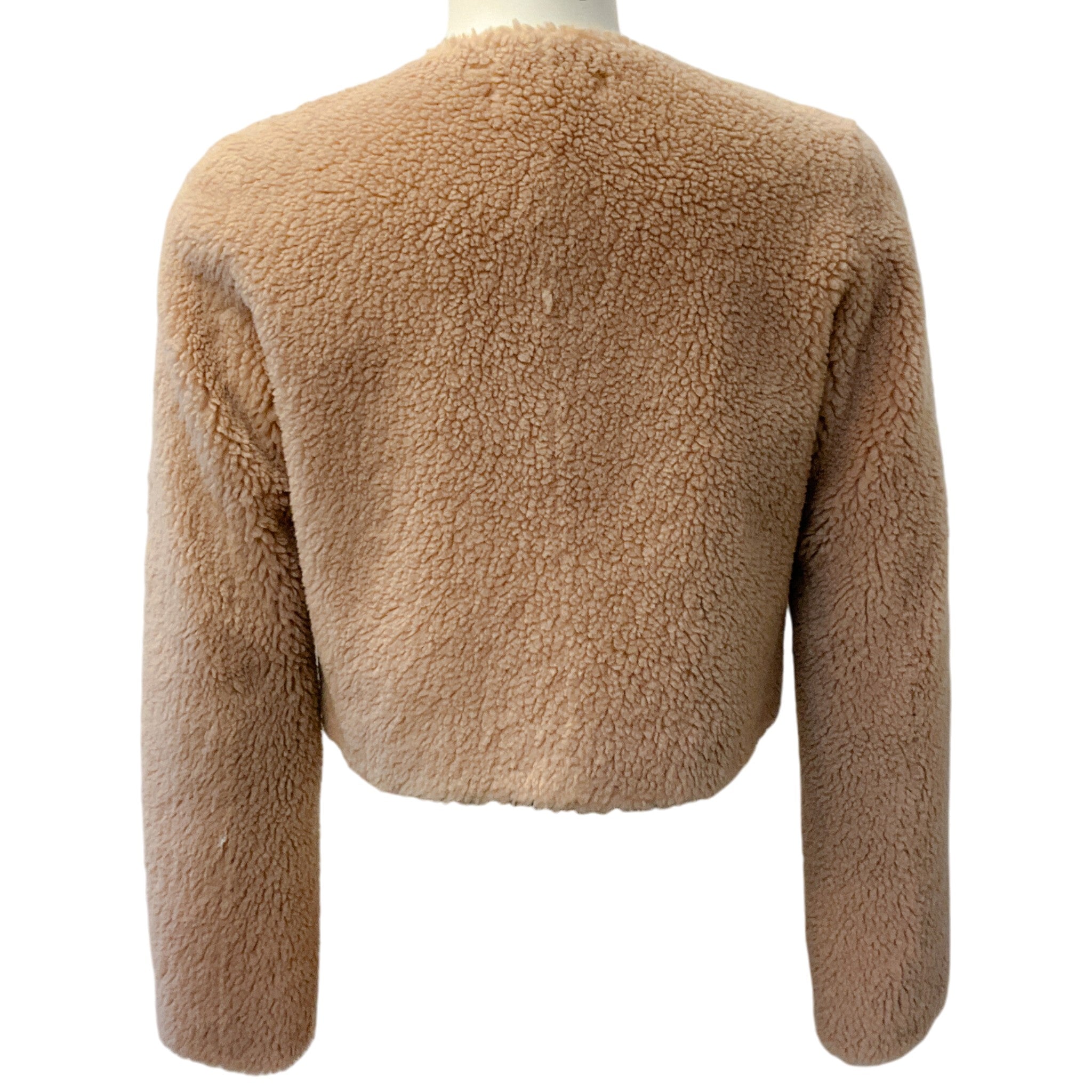 Love Shack Fancy Honey Faux Shearling Cropped Jacket