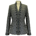 Load image into Gallery viewer, Oscar de la Renta Navy / White / Black Open Front Tweed Jacket
