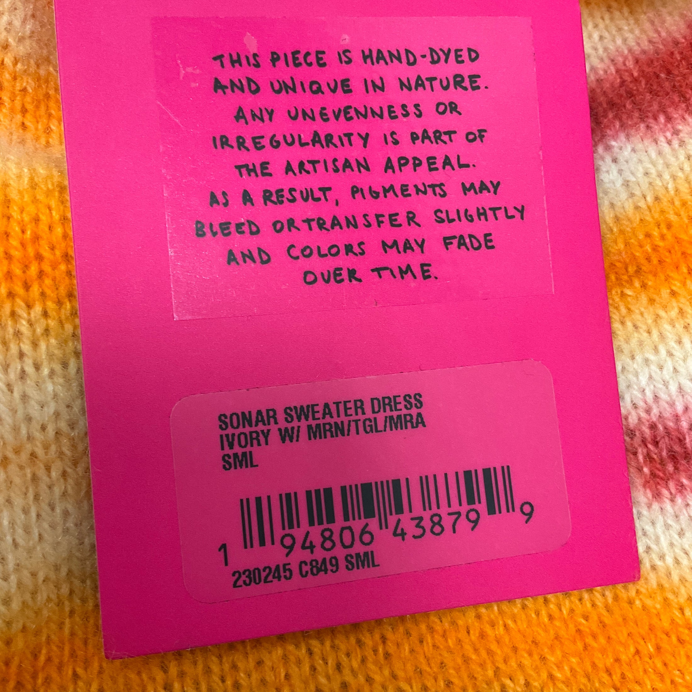 The Elder Statesman Ivory / Maroon Multi Sonar Sweater Dress