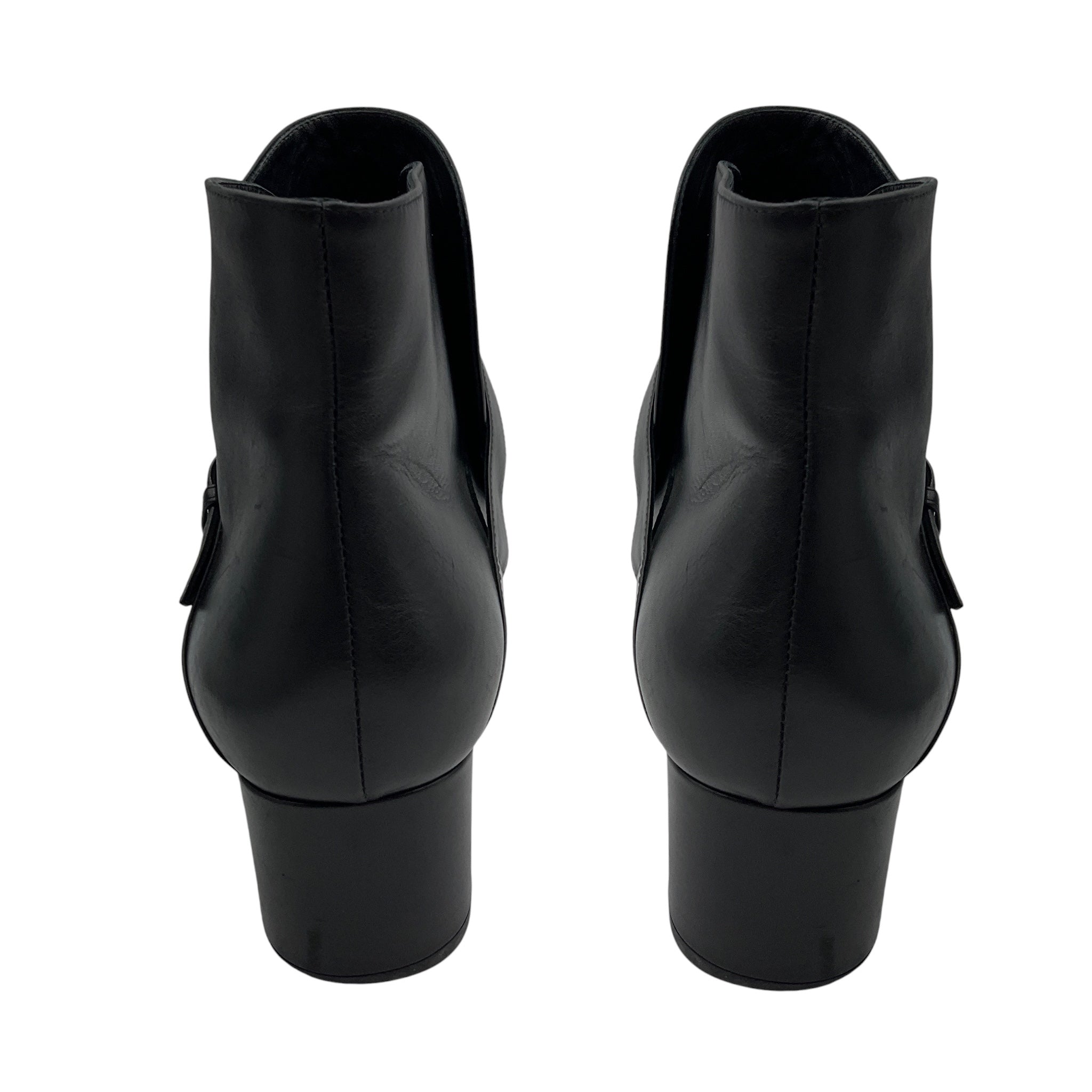 Bottega Veneta Black Intrecciato Detail Leather Ankle Boots