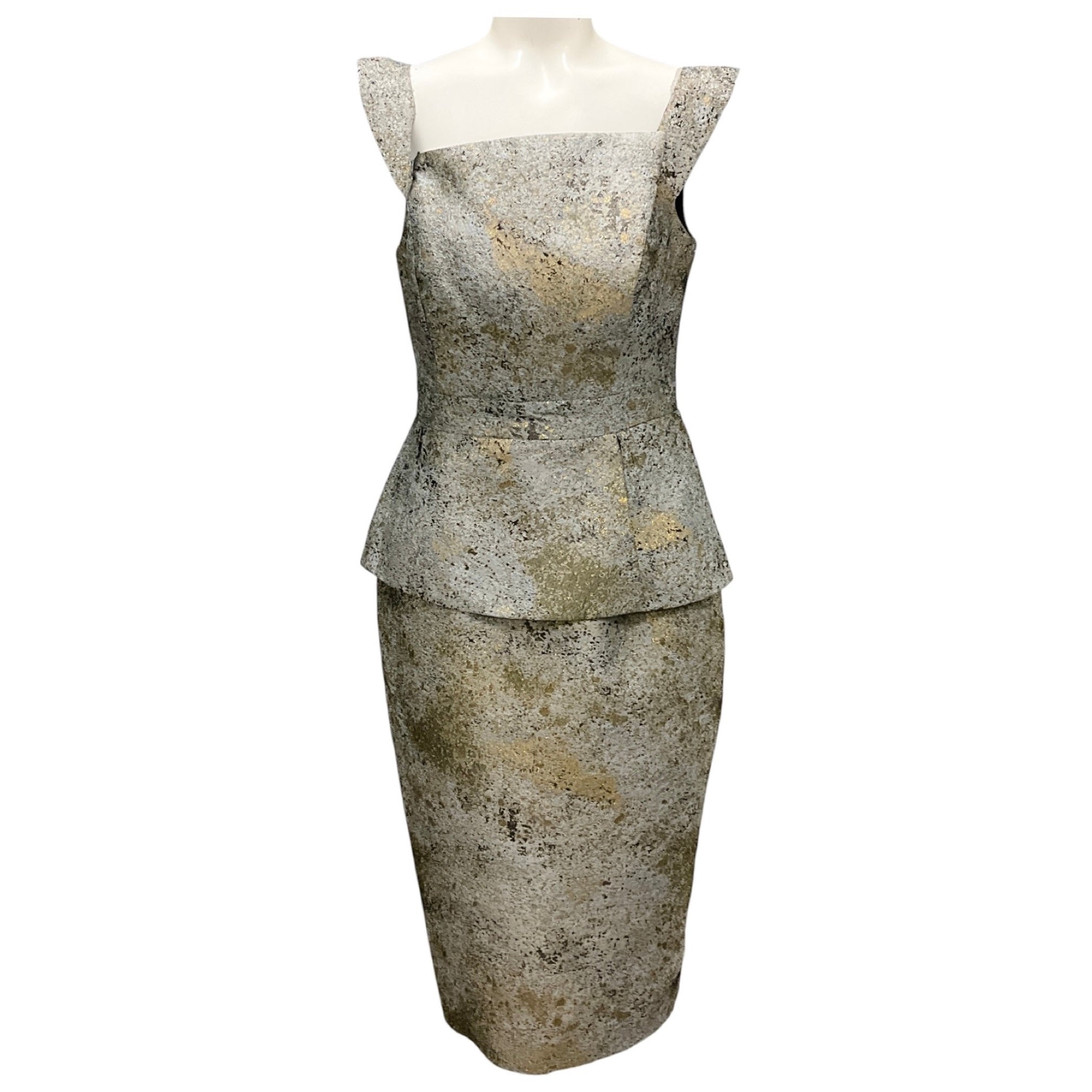 Black Halo Eve by Laurel Berman Bronze Metallic Cocktail Dress