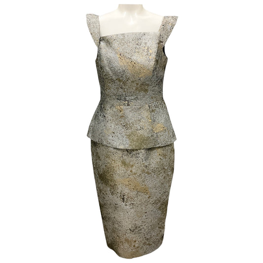 Black Halo Eve by Laurel Berman Bronze Metallic Cocktail Dress