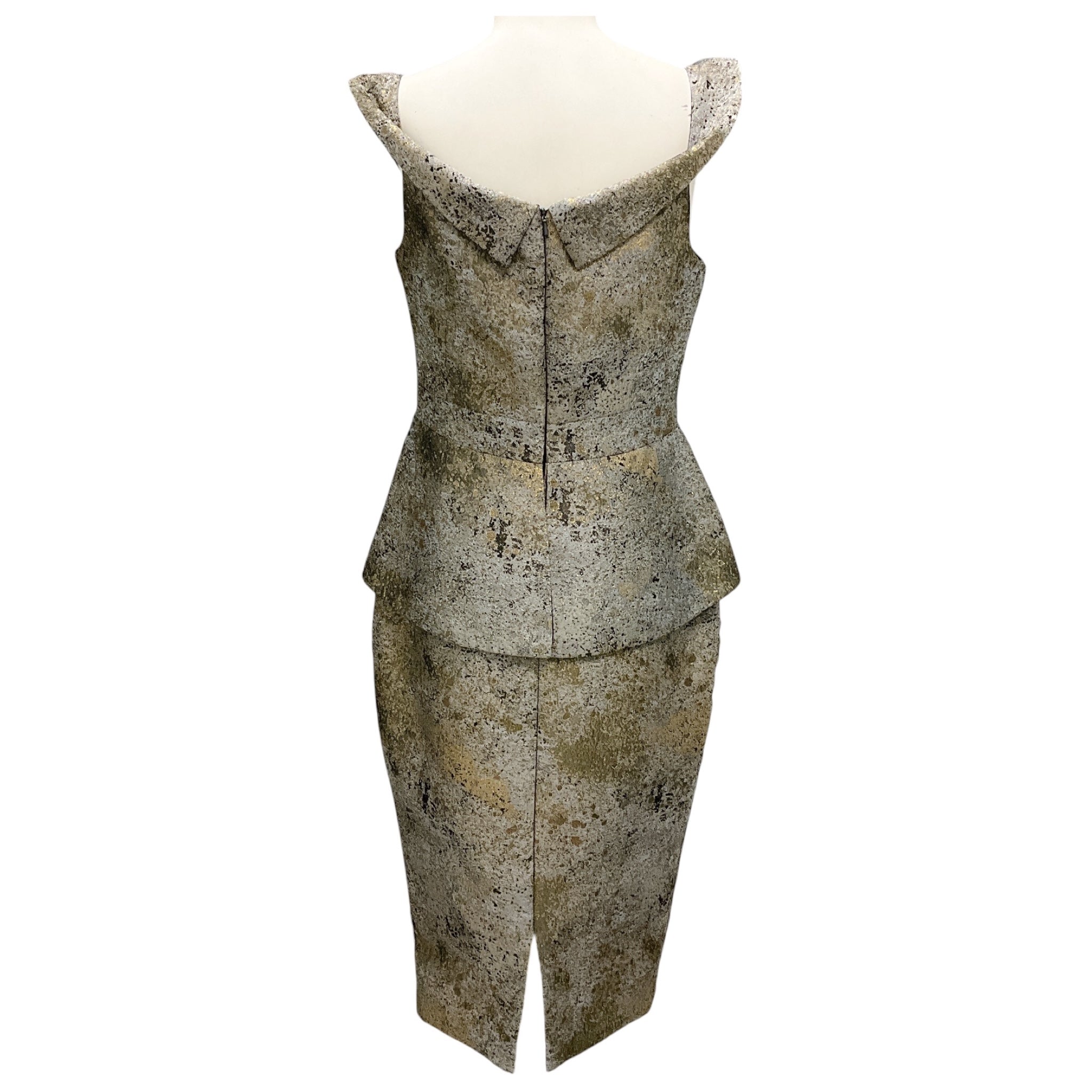 Black Halo Eve by Laurel Berman Bronze Metallic Cocktail Dress