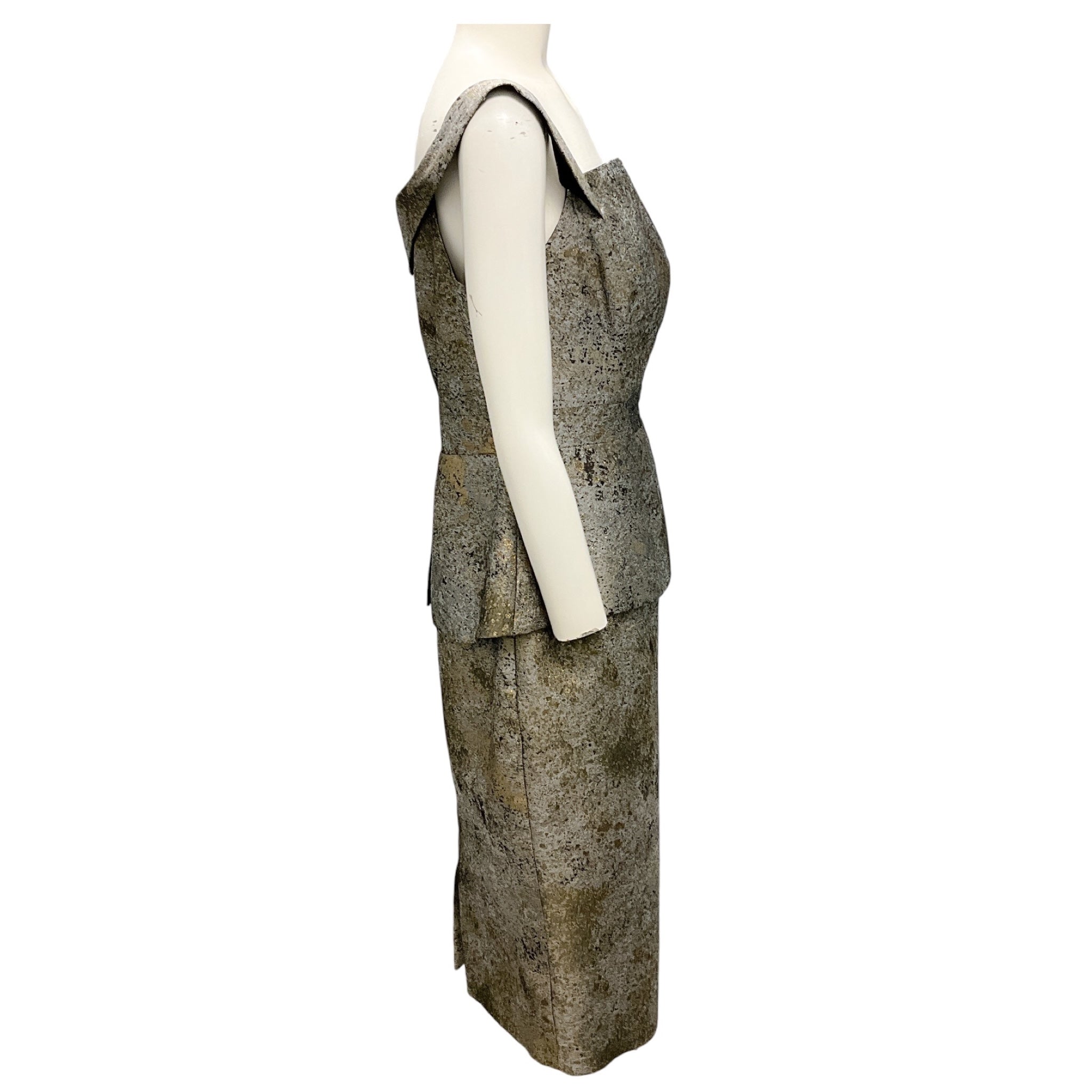 Black Halo Eve by Laurel Berman Bronze Metallic Cocktail Dress