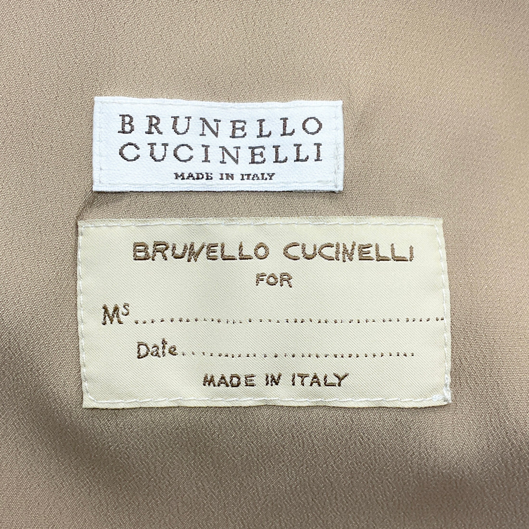 Brunello Cucinelli Gold Leather Short Sleeve Top