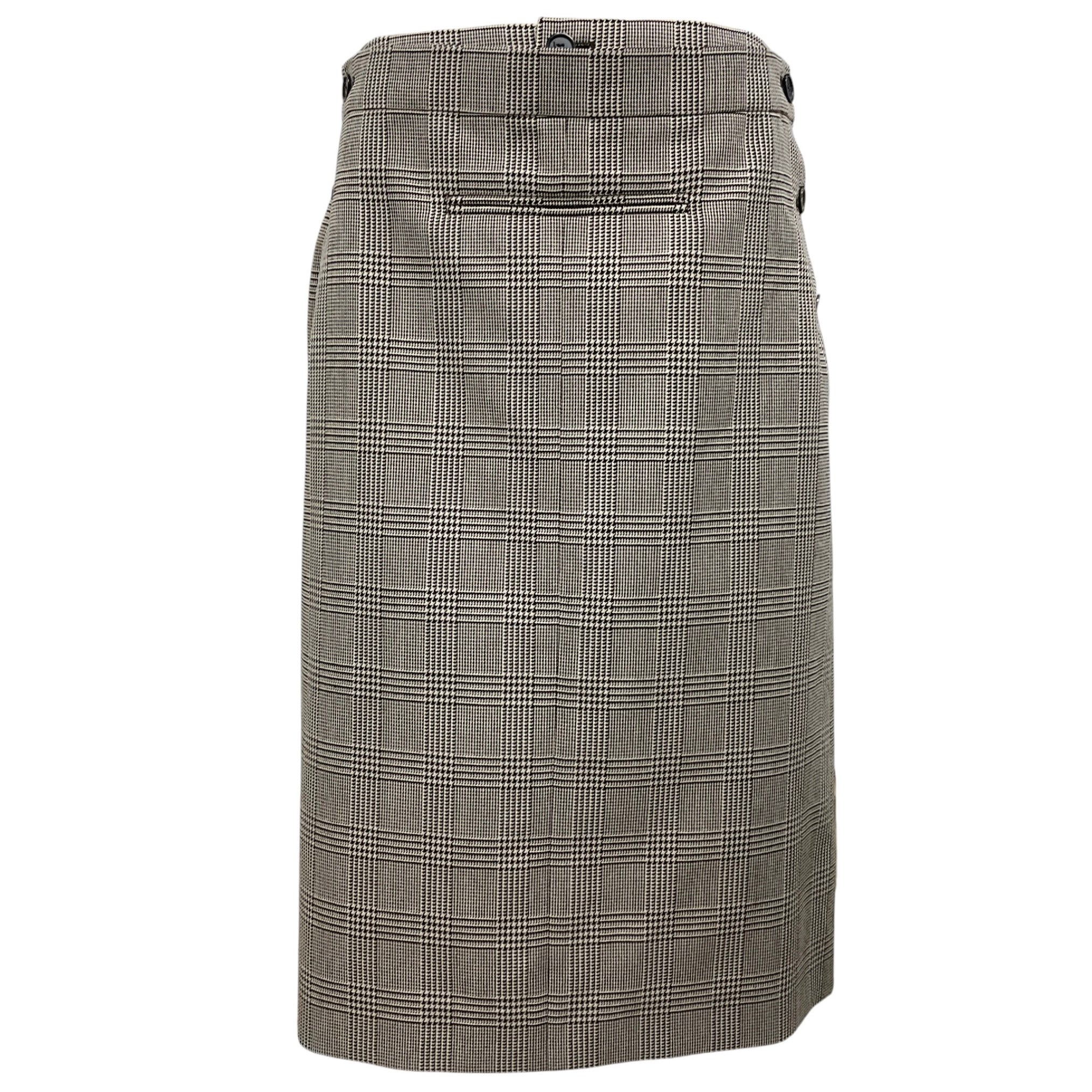 Courreges Beige / Brown Houndstooth Plaid Skirt