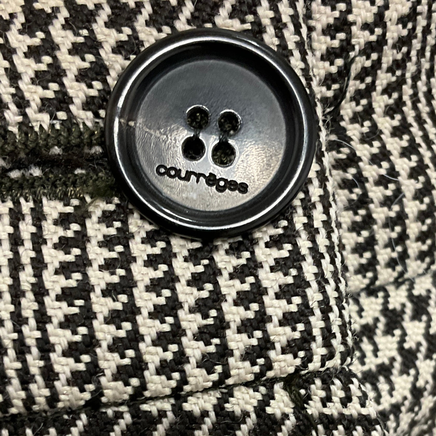 Courreges Beige / Brown Houndstooth Plaid Skirt