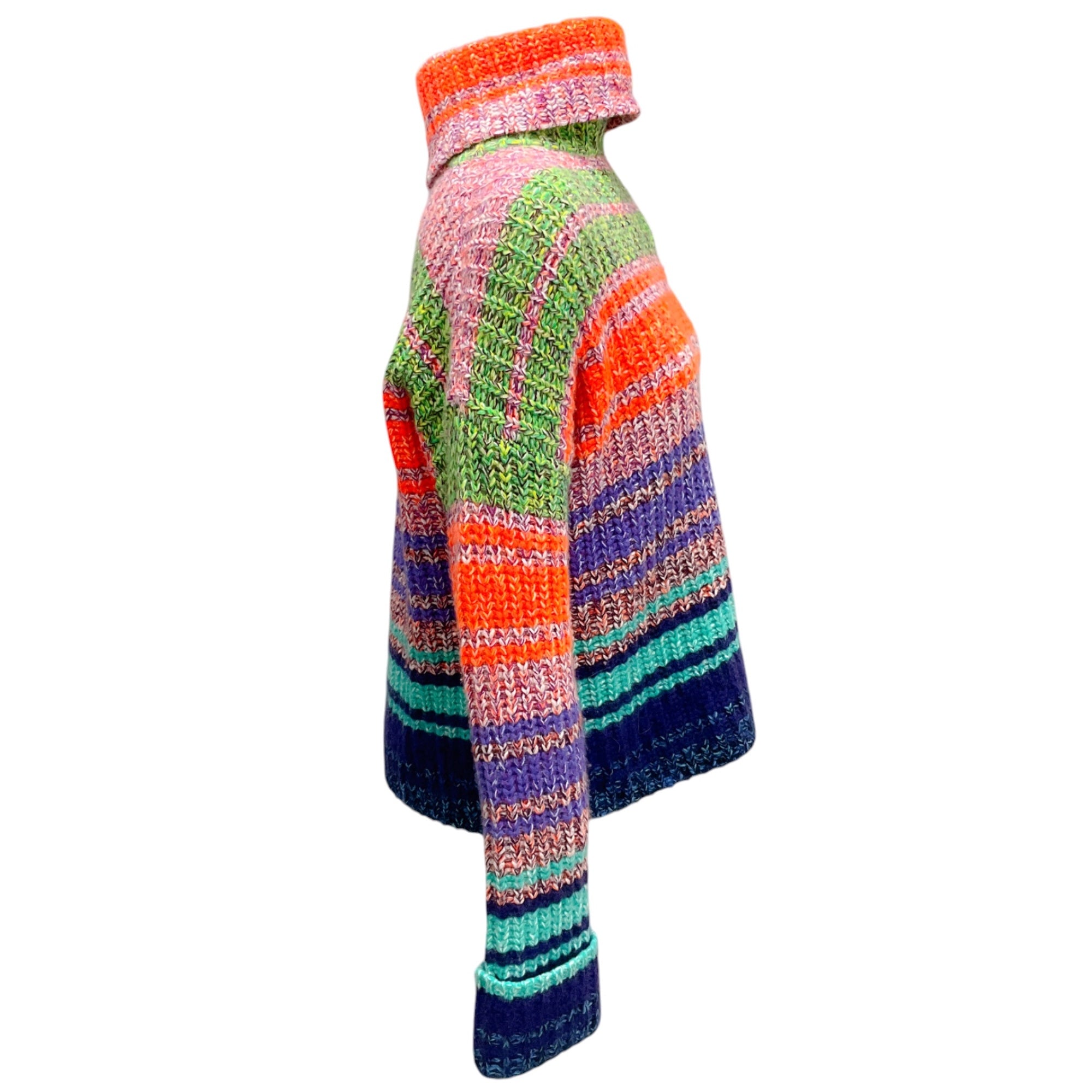 Autumn Cashmere Bright Combo 14 Ply Gradient Marled Cowl Neck Sweater