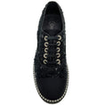 Load image into Gallery viewer, Chanel Black Sequined Lace Up Oxfords with Pearls
