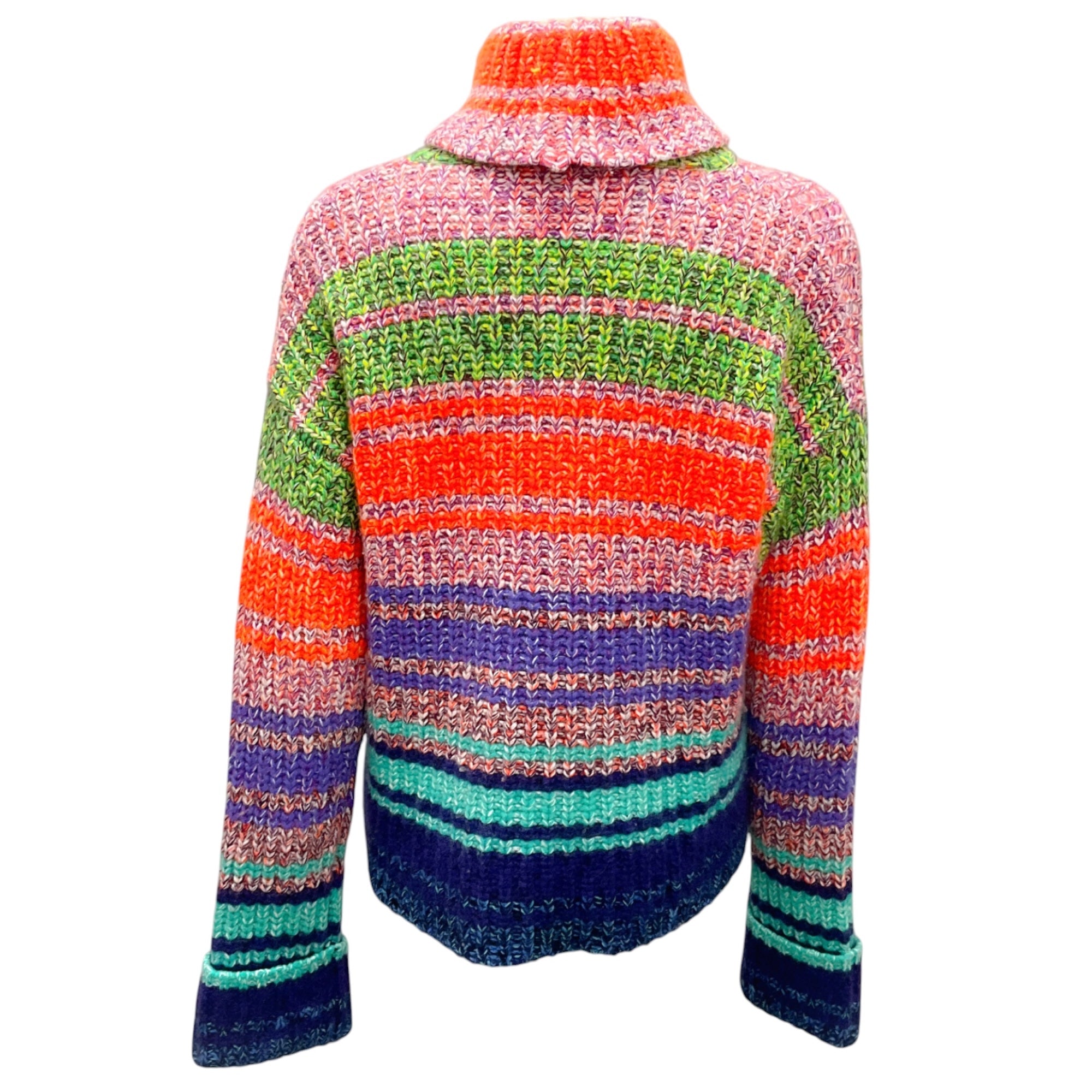 Autumn Cashmere Bright Combo 14 Ply Gradient Marled Cowl Neck Sweater