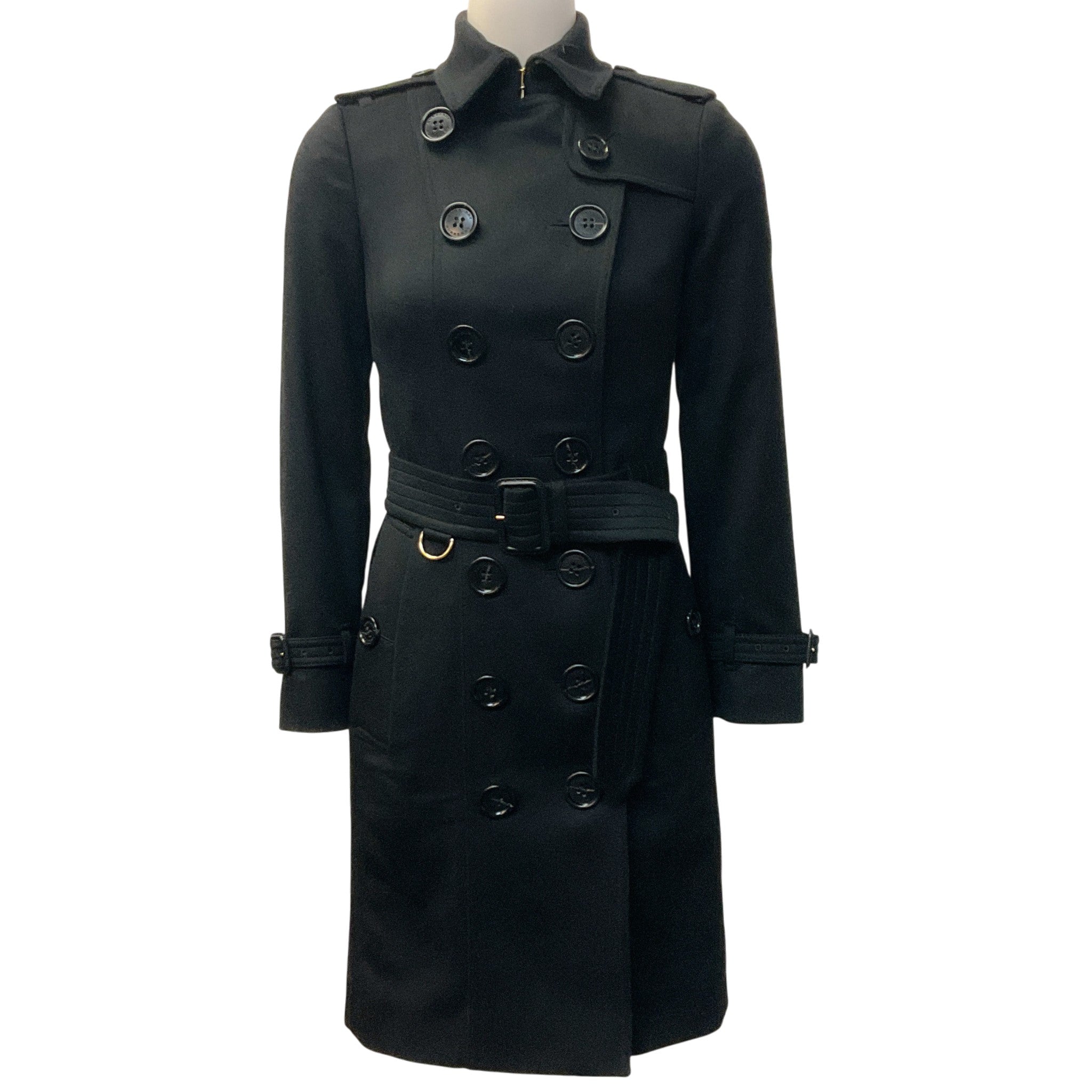 Burberry Black Cashmere The Sandringham Trench Coat
