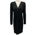 Load image into Gallery viewer, Giorgio Armani Black Draped Long Sleeved Jersey Midi Dress
