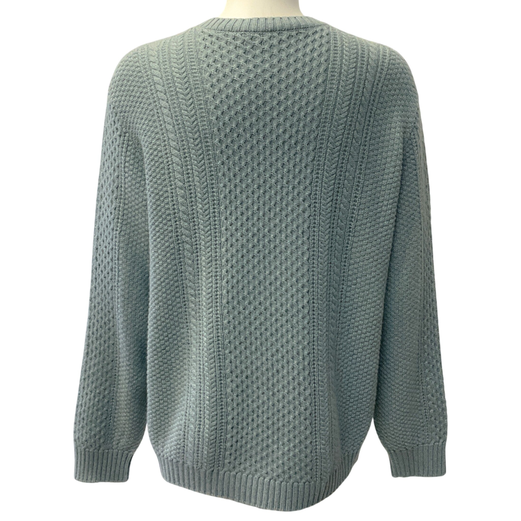 Loro Piana Teal Baby Cashmere Cable Knit Sweater