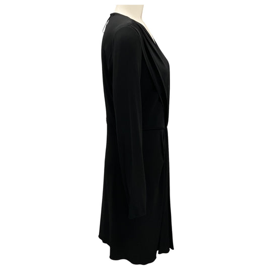 Giorgio Armani Black Draped Long Sleeved Jersey Midi Dress