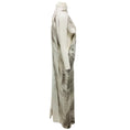 Load image into Gallery viewer, Brandon Maxwell White / Grey Striations Evie Silk Midi Shift Dress with Neck Scarf
