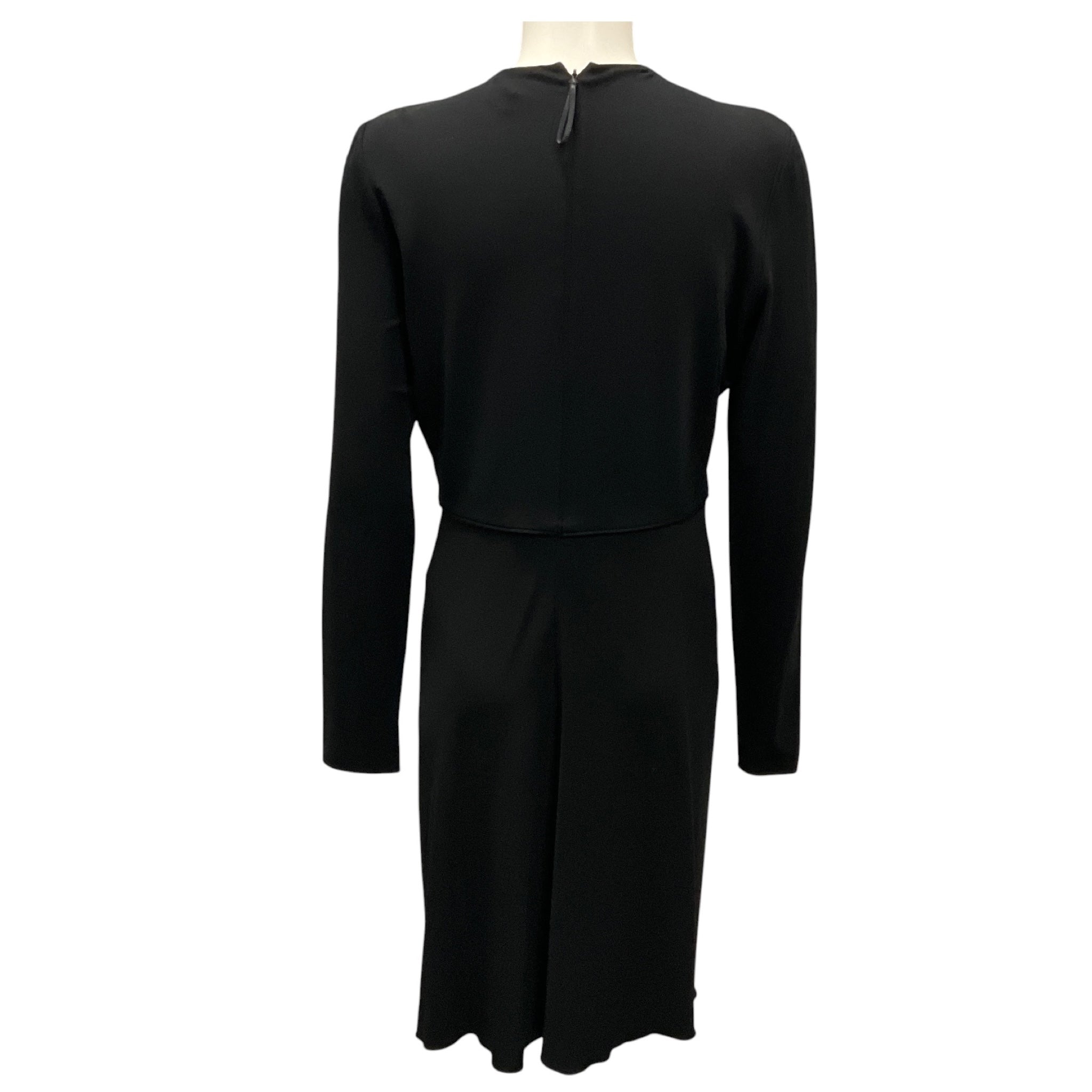 Giorgio Armani Black Draped Long Sleeved Jersey Midi Dress