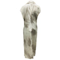 Load image into Gallery viewer, Brandon Maxwell White / Grey Striations Evie Silk Midi Shift Dress with Neck Scarf
